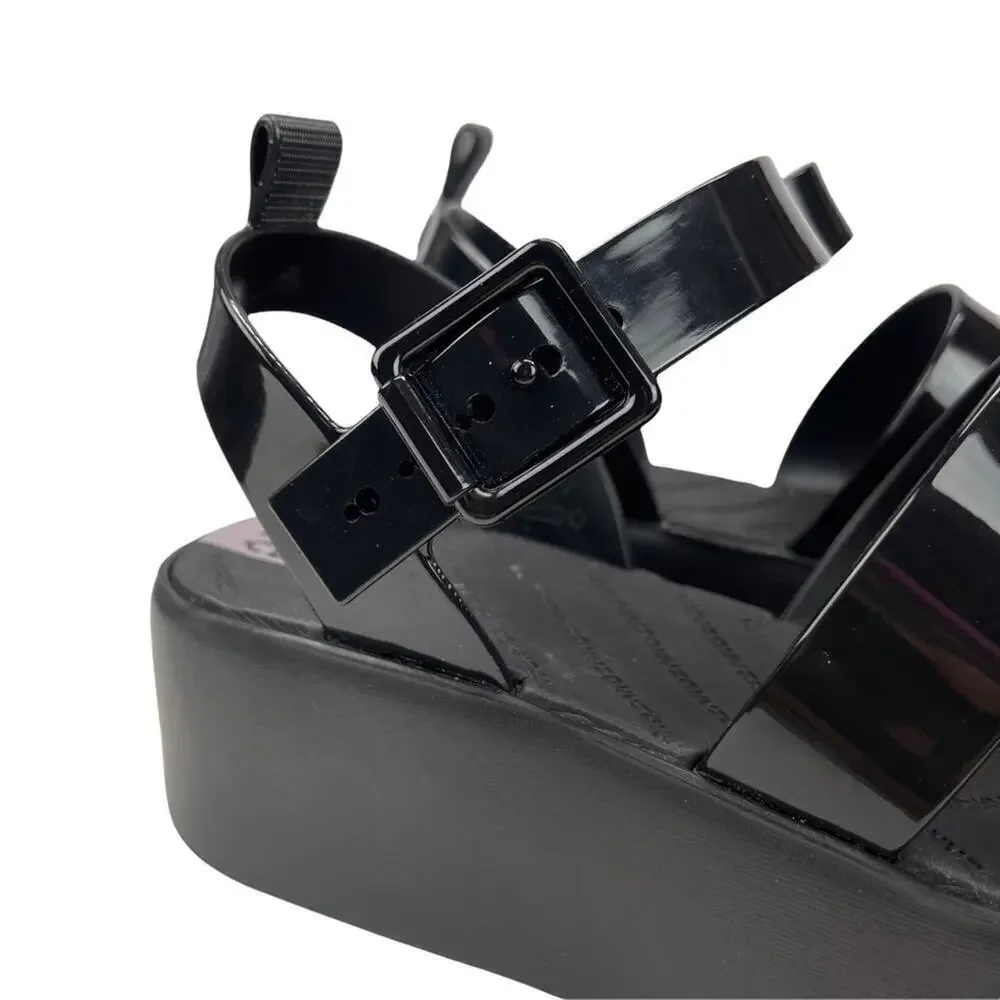 Zaxy Women's 18059 Future Platform Vanilla Scent Chunky Sandals in Black Size 8